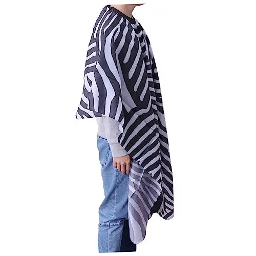 Produktbild: Baluue Schönheitssalon-umhang Baber Friseurkleid Kap Graue Perücken Für Damen Umhänge Zum Haareschneiden Friseurschürze Salonumhang Zebra-baber-umhang