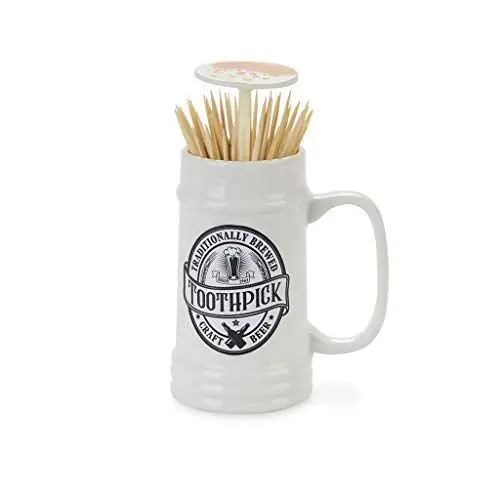 Produktbild: balvi Zahnstocherbehälter Pilsen Zahnstocherspender in Form eines Bierkrugs Keramik/Kunststoff/Siliko