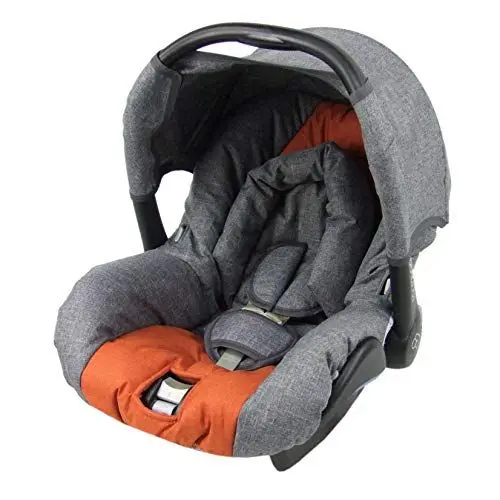 Produktbild: BAMBINIWELT Bezug Ersatzbezug kompatibel mit Maxi-Cosi Citi SPS für Babyschale 6-tlg Komplett-Set (meliert grau-orange)