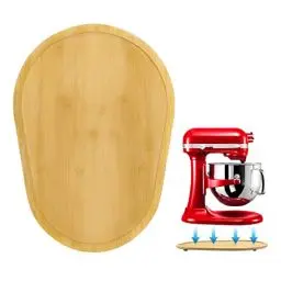 Produktbild: Bambus Gleitbrett Kompatibel mit KiTchen Aid Küchenmaschine 5-8 Qt Professional Bowl Lift - Verschiebbare Unterlage Passend für KiTChen Aid Mixer 5-8 Qt, Rührmaschine Küchenmaschine Zubehör