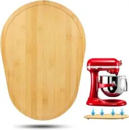 Produktbild: Bambus Gleitbrett für Kitchen Aid Küchenmaschine 5-8 Qt, Verschiebbare Unterlage für Kitchenaid Rührschüssel Zubehör, Unterlage Matte Rührmaschine Gleitbrett für Kitchen Aid Aufsatz