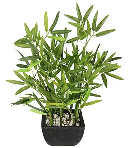 Produktbild: Bambus Pflanze künstlich in Schale mit Deko-Steinchen Bambusgras Lemongras Kunstpflanze Grünpflanze Kunstbaum Baum Zimmerpflanze Bambuspflanze Bambusbaum Strauch Lemongras Asiatische Gräser Sträucher
