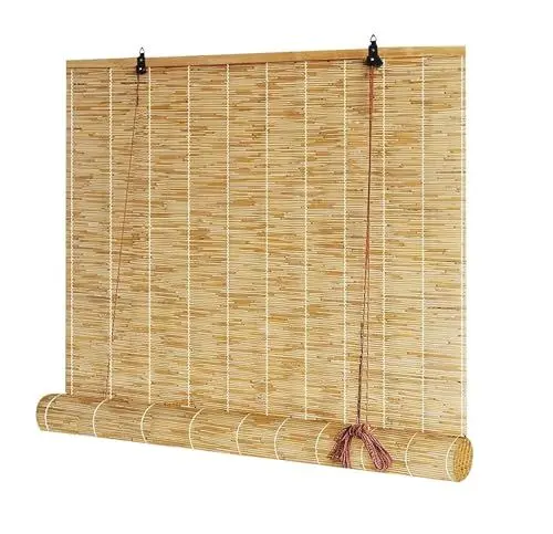 Produktbild: DresPa Bambusrollo Jalousie Retro Bambusrollo 80-130 cm Breit Sonnenschutz Sichtschutz Schilf Vorhang Wetterfest Bambus Raffrollo Mit Hakenaufhängung Bambus Rollos Für Fenster/Balkon