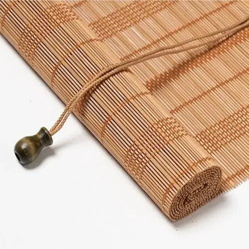 Produktbild: Bambus jalousien innen ohne bohren,bambus rollo aussenbereich 90 100 110 120 150 160cm breit natur,bambus raffrollo weiß,sichtschutz rollo fenster sonnenschutz für Terrasse Balkon(Carbonised B)