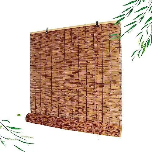 Produktbild: Bambusrollo Mit Lifter, Sonnenschutz Reed Vorhang Rollo, Wetterfest Retro Bambus Rollo Jalousine, Sichtschutz 50x60 60x90 70x80 80x100 90x120 100x150 110x160 120x180 130x200 140x220 150x250 160x300 (