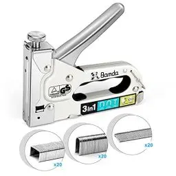 Produktbild: Bamda Handtacker, 3 In 1 Robuster Leistungsstarker Holztacker mit 3000 Klammern, Tackerpistole für Holz, Tischlerei, Dekoration, Kabelbefestigung