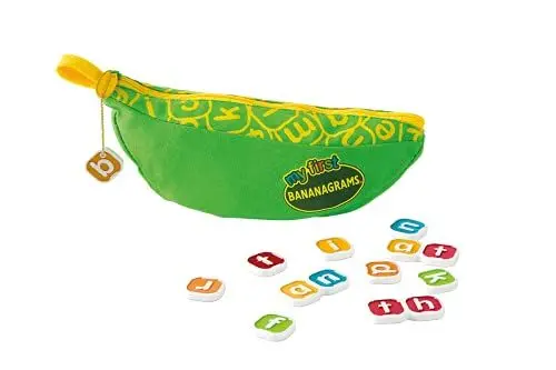 Produktbild: Bananagrams, My first Bananagrams, Kinderspiel, Lernspiel, 1-4 Spieler, Ab 4+ Jahren, 5+ Minuten, Deutsch