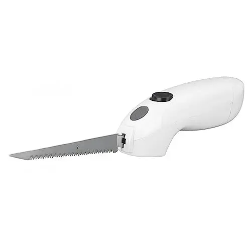 Produktbild: banapoy Elektrisches Messer zum Tranchieren von Fleisch, Geflügel, Brot, schnurloses, Easy Slice Elektromesser, 2 gezahnte Edelstahlklingen, ergonomischer Griff