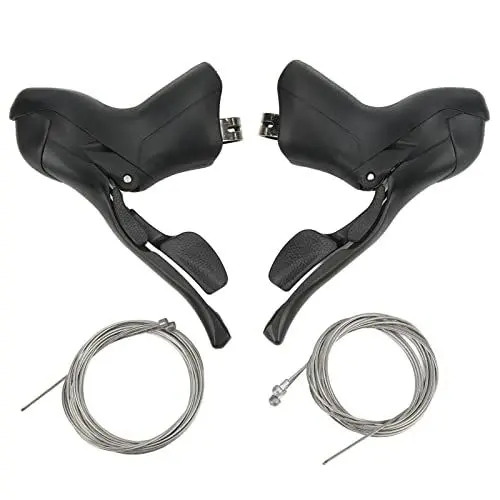 Produktbild: SUNGOOYUE Fahrradschalthebel, 2 Stück 2x7 Aluminiumlegierung PVC 7, 8, 9 Gänge Fahrradbremsschalthebel Zubehör für Rennräder