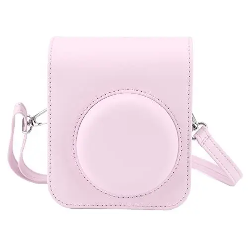 Produktbild: banapoy Sofortbildkamera-Schutzhülle, Schultergurt, PU-Leder, Kamera-Aufbewahrungstasche für Fujifilm Instax Mini 12, Staubdichte Kamera-Schutztasche für Instax Mini 12 (Helles Kirschrosa)