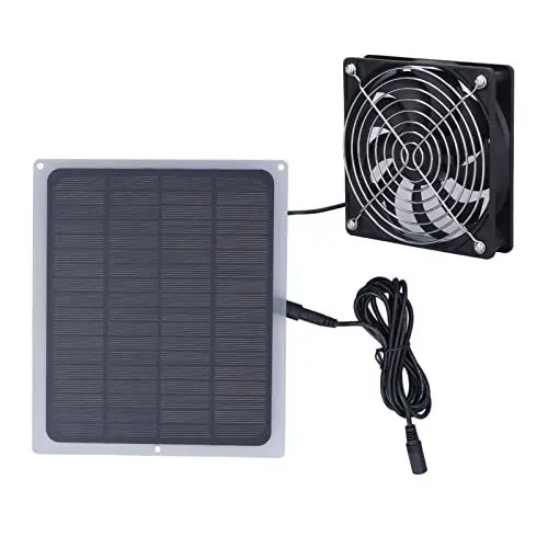 Produktbild: banapoy Solarpanel Lüfter Kit, 6W Solarventilator aus monokristallinem Silizium mit Schutznetz für Camping, Schuppen, Gewächshaus, Haus, Outdoor, Wasserdichter, tragbarer, solarbetriebener Ventilator