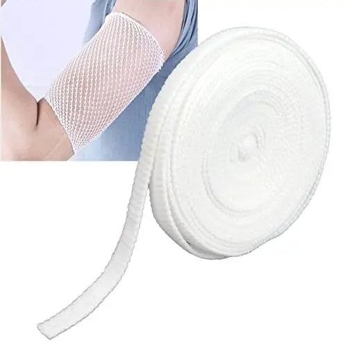 Produktbild: Bandage Rollselastic Net Dressing 10m, Netzschlauchverband Elastischer Netzschlauchverband zum Fixieren von Verbänden für Kopf Arm Bein und kleine Rümpfe, Weiß