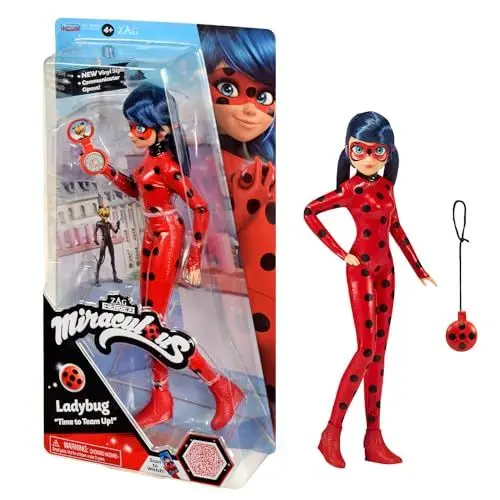 Produktbild: Bandai - Figur - Miraculous Ladybug - Ankleidepuppe - 26 cm - Ladybug mit ihrem Yoyo im Telefonmodus - Neues Kostüm mit Vinyl-Effekt - P50028