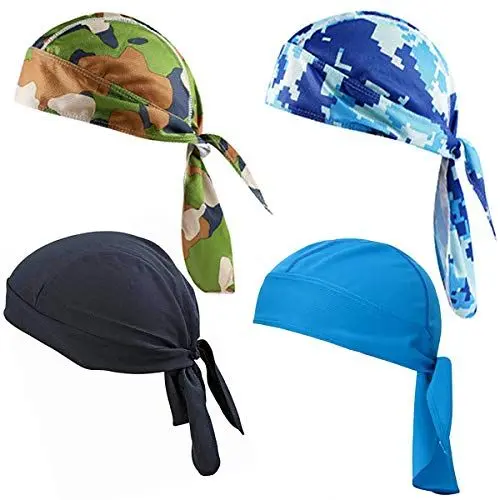 Produktbild: Senteen Bandana Cap Baumwolle - 4 Stück Atmungsaktiv Schnelltrocknend Kopftuch Camouflage Für Wandern Klettern Laufen Fahrrad