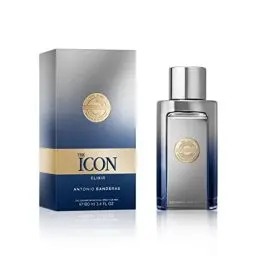 Produktbild: Banderas The Icon Elixir Eau de Parfum für Herren – Langanhaltend – Frischer, eleganter und sexy Duft – Würzige Mandarine und holzige Noten – Ideal für besondere Anlässe – 100 ml