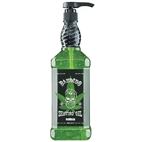 Produktbild: Bandido Shaving Gel Marijuana Men 500ml Rasiergel Transparent Männer Rasur Herren nicht-schäumend präzise Rasur der Bartkonturen mit jeder Rasierklinge Rasiermesser Herren verwendbar (Marijuana 500ml)
