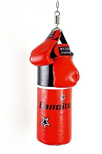 Produktbild: Bandito Boxsackset Junior, rot/schwarz, 60x25 cm