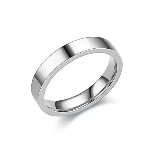 Produktbild: Banemi Außergewöhnliche Ringe Herren, Herren Schmuck Ring Edelstahl 4mm Glänzend Partnerringe Ehemanngeschenk Größe 52 (16.6)