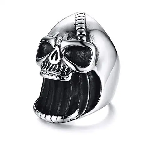 Produktbild: Banemi Ring Kleiner Finger Herren, Friendship Rings with Engraving Edelstahl Plata Abridor de Botellas de Calavera Verlobungsringe Ehemanngeschenk Größe 67 (21.3)