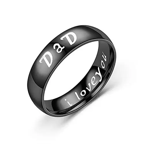 Produktbild: Banemi Verlobung Ring Herren, Designer Herren Ring Edelstahl 6mm Lasergravur Partnerringe Größe 67 (21.3)