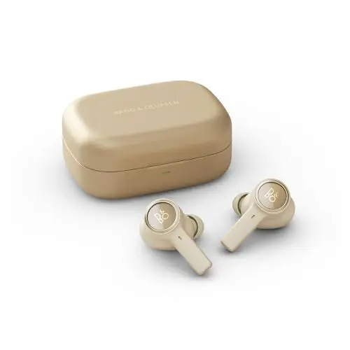 Produktbild: Bang & Olufsen Beoplay EX - Kabellose Bluetooth Noise Cancelling In-Ear Kopfhörer, Akkulaufzeit bis zu 28 Stunden, Wasserdichte Kopfhörer für Arbeit, Sport und Freizeit mit Ladebox - Gold Tone