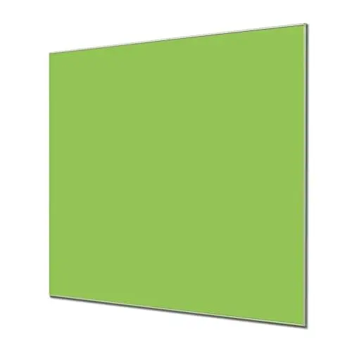 Produktbild: banjado® Glas Magnettafel mit 4 Magneten - Magnetwand 40cm x 40cm mit Farbe Limettengrün - Memoboard/Pinnwand magnetisch, beschreibbar, perfekt für die Küche - Magnetboard auch als Wandbild/Wandtafel
