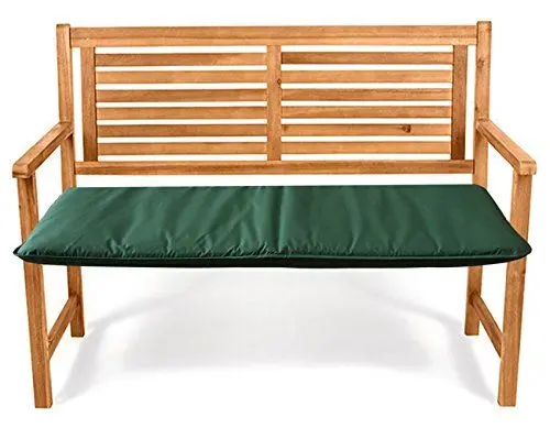 Produktbild: Bankauflage Auflage Sitzauflage Polster Kissen Stuhlkissen Sitzkissen Gartenkissen • Wasserabweisend • 14 Verschiedene Modelle (2er Bankauflage 4 ft Sienna Bench. Dunkelgrün 47x111cm)