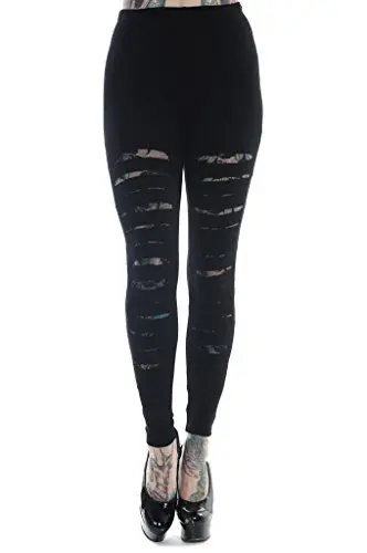Produktbild: Banned Apparel Zerschnitten Schwarz Leggings Schwarz/Schwarz - Schwarz, M