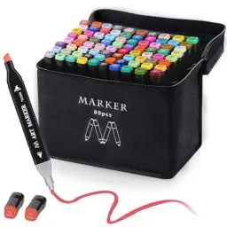 Produktbild: Banral 80 Farben Marker Stifte, Marker Set, Filzstifte Set Permanenter Marker Twin Tip Marker Stifte Set für Anfänger, Hervorheben, Skizzieren, Zeichnen, Ausmalen, Manga