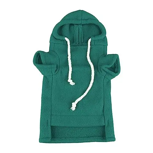 Produktbild: BAOFUYA Frettchen-Kleidung, Katzenweste, Rollkragenpullover mit Hut, Frettchen-Pullover, Hemd mit Ärmeln, Frettchen-Pyjama, Pullover, Winterverdickung, Warme Haustier-Frettchen-Kleidung (M)
