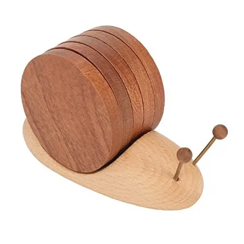 Produktbild: BAOFUYA Schnecken Untersetzer Set Holzuntersetzer Set für Desktop Dekoration und Schutz