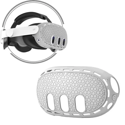 Produktbild: Baomaeyea VR Headset Shell Schutzhülle für Meta Quest 3,Silikon VR Shell Front Face Protector Abdeckung Kompatibel mit Meta Quest 3 Schockproof & Dauerhafter umfassender Schutz für VR (Gray)