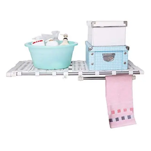 Produktbild: BAOYOUNI Erweiterbar Kleiderschrank Regale Schrankregal Einstellbare Lagerregal Kleideraufbewahrung Regalteiler Organizer Divider Halter Kleiderbügel Rod Schuhregale Küchenschrank Badezimmer 55-90cm