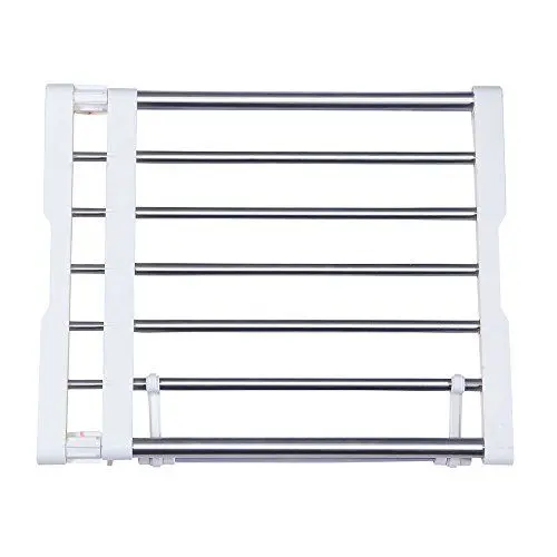 Produktbild: BAOYOUNI Erweiterbar Kleiderschrank Schrank Regal Stange Kleiderbügel Organizer Heavy Duty Metall Lagerregal DIY Separator Teiler Kleideraufbewahrungssysteme Garage Wandregale (40-60cm)