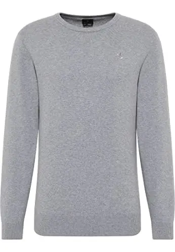 Produktbild: baradello Men's Basic Feinstrickpullover, Hellgrau Melange, Medium