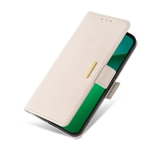 Produktbild: BARALARIQIU Hülle für Samsung A24 4G mit Kartenfach und Handschlaufe Leder Klapphülle,Standfunktion Magnet Stoßfest Handyhülle für Samsung A24 4G 6,5 Zoll,Weiß