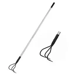 Produktbild: BARAYSTUS Handgrubber, Robuster 145 cm Langer Handgrubber Aus Kohlenstoffstahl, Verstellbare Länge, Gartengeräte, 3-Zinken-Grubber Für Den Garten, Lockerung des Bodens, Gartenhacke Cultivator
