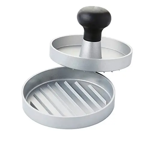 Produktbild: Barbecook Handliche Burgerpresse aus Aluminium Fuer schnelle und einfache Burger Patty auf dem Grill, Presse Fuer 2 Hamburger Patties ideale Groeße Fuer Broetchen, Durchmesser 11,5 cm
