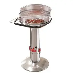 Produktbild: Barbecook Loewy 50 Holzkohlegrill BBQ mit Windschutz aus Edelstahl, Grillen für 10 Personen, 51.5x56x99cm, Grau