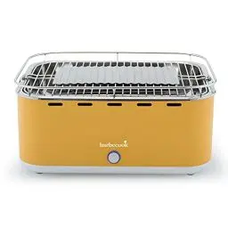 Produktbild: Barbecook Rauchfreier Holzkohlegrill Tischgrill mit Tragetasche geeignet für Balkon als Outdoor Camping-Grill mit eingebauten Gebläse, spülmaschinen-fest, Gelb