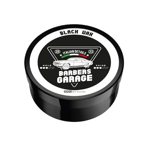 Produktbild: Barbers Garage schwarzes Haarwachs gegen graue Haare (100g) - Italian Details - Soforteffekt, Pflanzenkohleextrakte sorgen für intensive Abdeckung, vollständig oder teilweise.