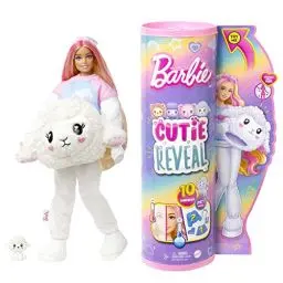 Produktbild: Barbie Cutie Reveal - Plüschlamm mit beweglicher Puppe, 10 Überraschungen inklusive Moden und Accessoires, Farbwechselspaß und Mini-Lämmchen, für Kinder ab 3 Jahren, HKR03