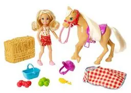 Produktbild: Barbie GFF50 - Spaß auf dem Bauernhof Chelsea und Pony, Puppen- und Pferde-Spielzeug ab 3 Jahren, Mehrfarbig