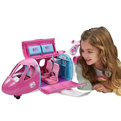 Produktbild: Barbie Reise Traumflugzeug verwandelbares Spielset mit verstellbaren Rückenlehnen und funktionierenden Gepäckablagen sowie mehr als 15 Zubehörteilen, GDG76