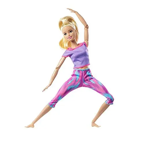Produktbild: Barbie-Puppe, Serie Made to Move, bewegliche, Yoga blonden Haaren und violettem Yoga-Outfit, inkl Puppe, Geschenk für Kinder, Spielzeug ab 3 Jahre,GXF04