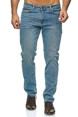 Produktbild: BARBONS Herren Jeans - Regular-Fit Stretch - Hochwertige Straight Jeans Herren Hose - Business Anzug Freizeit 05-hellblau 40W / 34L