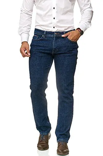 Produktbild: BARBONS Herren Jeans - Regular-Fit Stretch - Hochwertige Straight Jeans Herren Hose - Business Anzug Freizeit Blau 38W / 34L