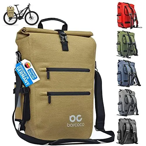 Produktbild: barcoco Fahrradtasche Gepäckträger - 21L - Multifunktionale Fahrradtaschen für Gepäckträger - Fahrradtasche wasserdicht - Gepäckträgertasche mit Rucksack