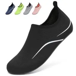 Produktbild: BARFULKER Badeschuhe Damen Herren Wasserschuhe Schwimmschuhe - Unisex Schnell Trocknend Aquaschuhe Leicht Strandschuhe Surfschuhe für Beach Pool Surfen Yoga, Schwarz, 47 EU