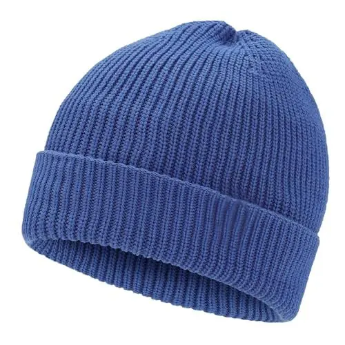 Produktbild: BARFULKER Beanie Mütze Damen Herren, Winter Beanie Mütze Warme Wintermütze Thermo Dehnbare Strickmützen Bequem Wollmütze Winddichte Laufmützen Geschenk Unisex, Blau